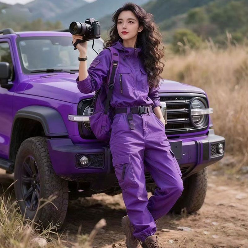 Multi-Color Workwear Suit, Fashionable Two-Piece Set, Pants and Top, Casual Style