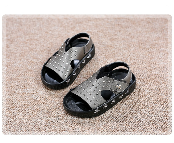 Sandales enfants en cuir orteil rivet pour été - Ref 1050901 Image 9