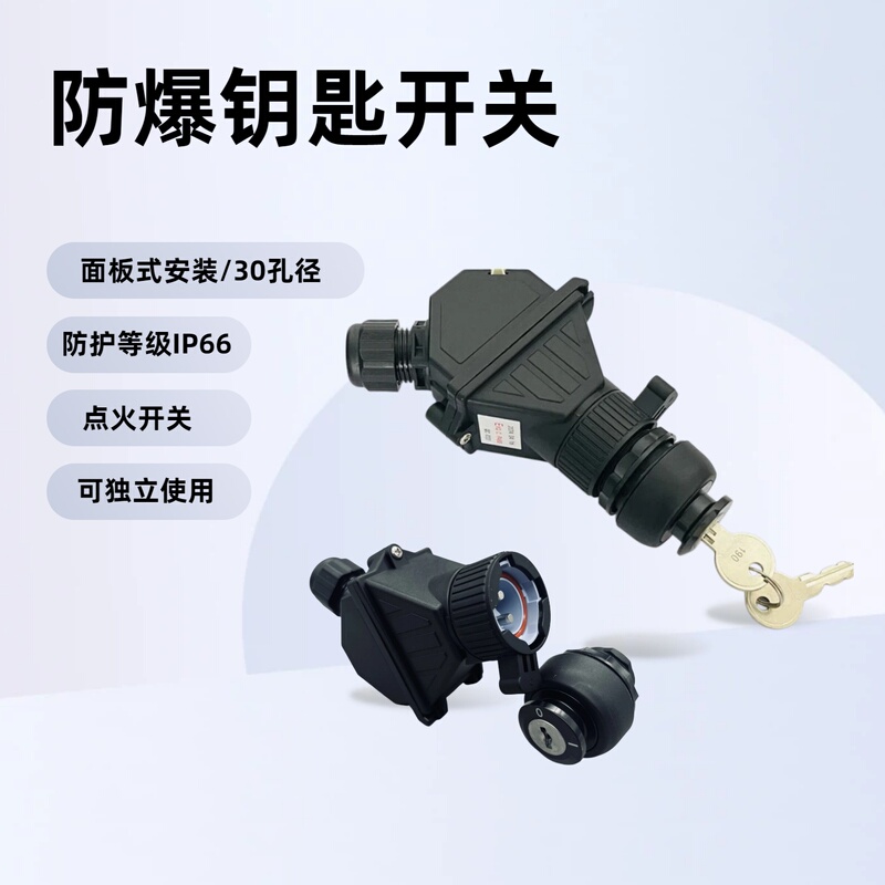 Recommended Ip66 Explosion-Proof Key Switch Piano-Type Oil-Electric Forklift Panel Control Switch Board Rear-Type Cable Operating Head
