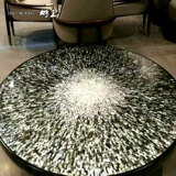 Черная бабочка, натуральный круглый журнальный столик, белая бабочка, мозаика, дисплей, столешница, Lizard King, бренд, индивидуальный дизайн рабочего стола