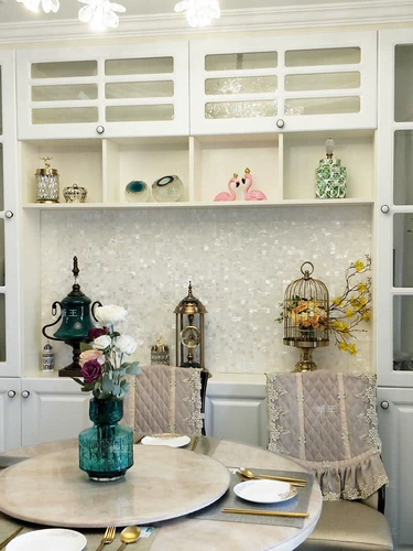 Мозаика из ракушек, 20 жемчужно-белых, натуральных, розовых, натуральных, плотных, для отеля, фона, стены, кухни, ванной, настенной плитки