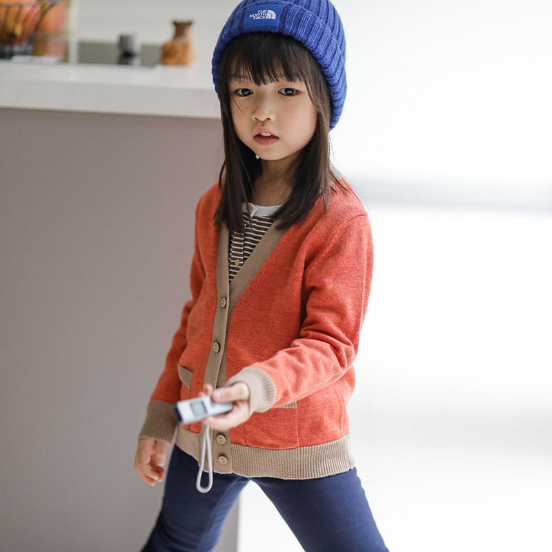 (Persimmon) spot easy to protect contractile fine-spun wool parent-child cardiolinator ~ Words louder