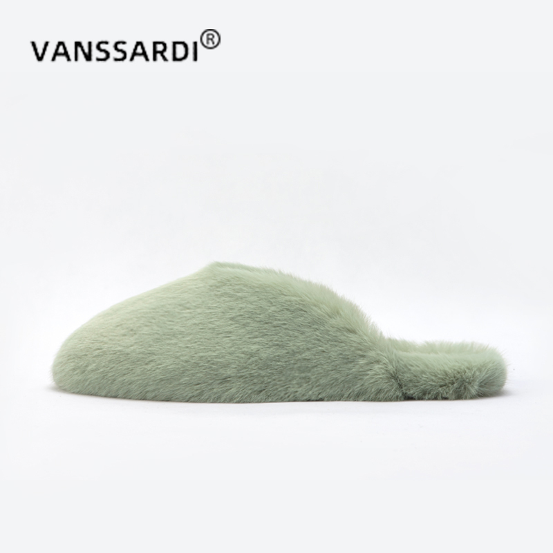Furry Slippers for Women, New Autumn and Winter Home Shoes, Couple's Fashionable Closed-Toe Warm Non-Slip Comfortable Indoor and Outdoor Wear for Men