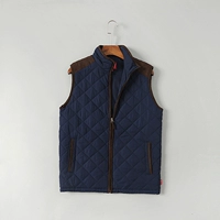 Mỹ đơn mùa thu và mùa đông XL nam cổ áo khâu kim cương lưới cotton mỏng vest lỏng áo ba lỗ gym