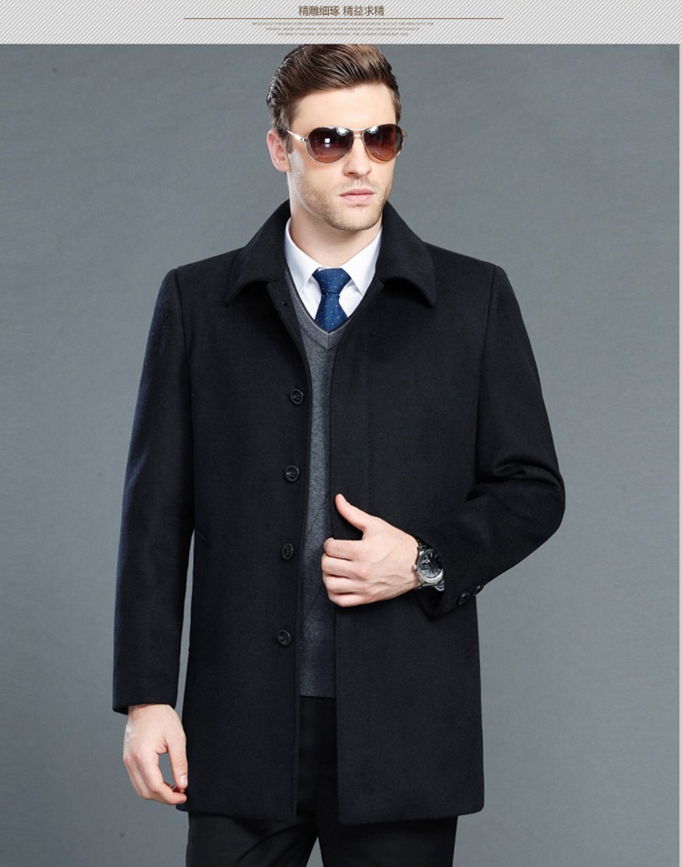 Áo len nam mùa thu và mùa đông của trung niên Yalu áo len nam kinh doanh giản dị áo len cashmere cỡ lớn ao khoac nam