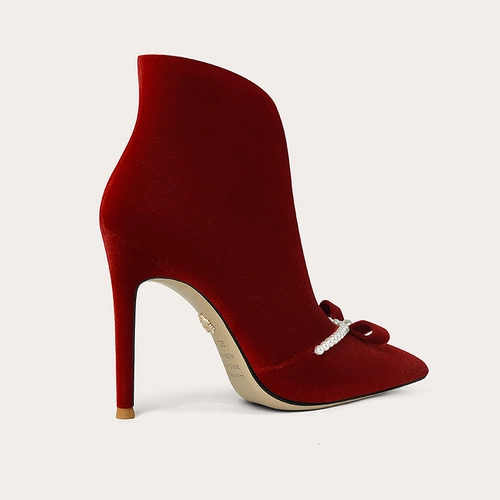 Lily Wei Ботинки, красные свадебные туфли на высоком каблуке, обувь, 2024 года
