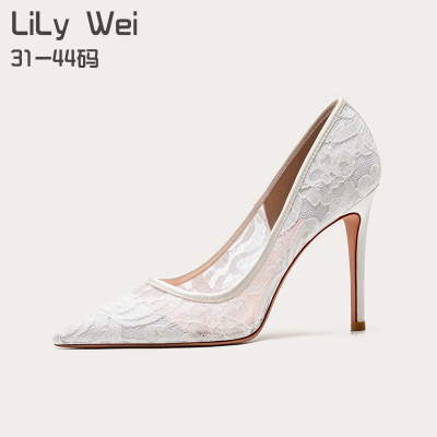 taobao agent Lily Wei Footwear high heels, wedding shoes pointy toe, plus size