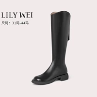 Lily Wei Зимние комфортные универсальные высокие сапоги, из натуральной кожи, большой размер, размеры 41-43