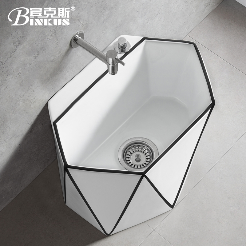 Binks Nordic balcony ceramic wash mop pool household powder room floor-to-ceiling small basin pool mop pool