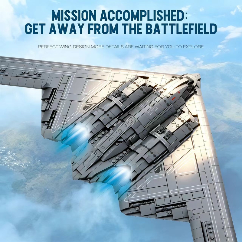 Military Stealth B2 Bomber Sixth-Generation Fighter Kidsren's Assembled Building Blocks Boy Toy Gift Military Stealth B2 Bomber Sixth-Generation Fighter Kidsren's Assembled Building Blocks Boy Toy Gift