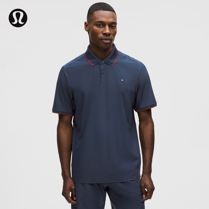 Men's Tennis Striped Mesh Casual Polo Shirt with Sun Protection丨Lululemon丨Lm3Gnis Men's Tennis Striped Mesh Casual Polo Shirt with Sun Protection丨Lululemon丨Lm3Gnis