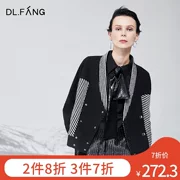 Dalifang 2019 đầu xuân mới áo khoác cashmere nữ ấm khâu sọc trung tính đẹp trai áo ngắn - Accentuated eo áo