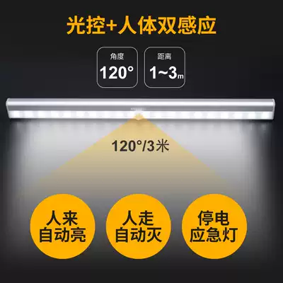 Charging human body induction light integral cabinet wardrobe Corridor light control battery strip car trunk infrared LED night light