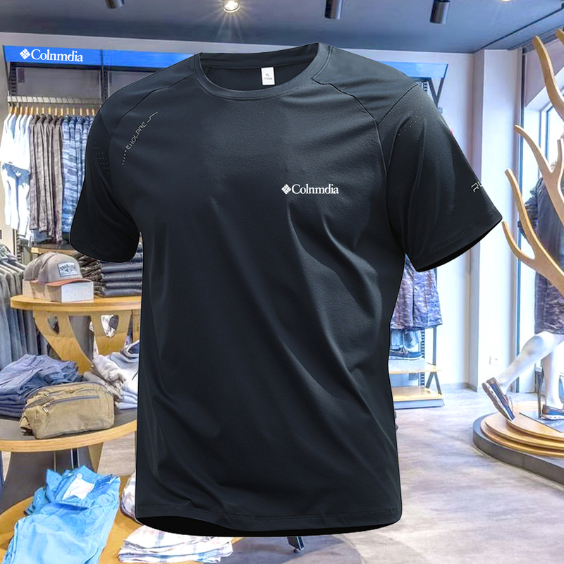 Colin's Outdoor Sports T-Shirt for Men, New Summer Style, Ice Silk Short-Sleeved Breathable Quick-Drying Shirt, Round Neck, Loose Fit, Large Size for Running