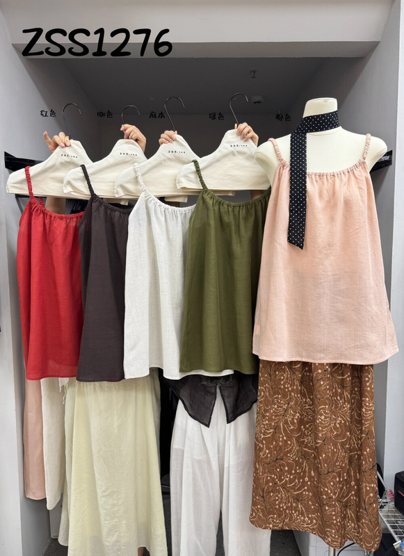 26 New Arrivals for Summer! [Zoe Zoe] Japanese-Style Simple Ramie Camisole Zss1276 #