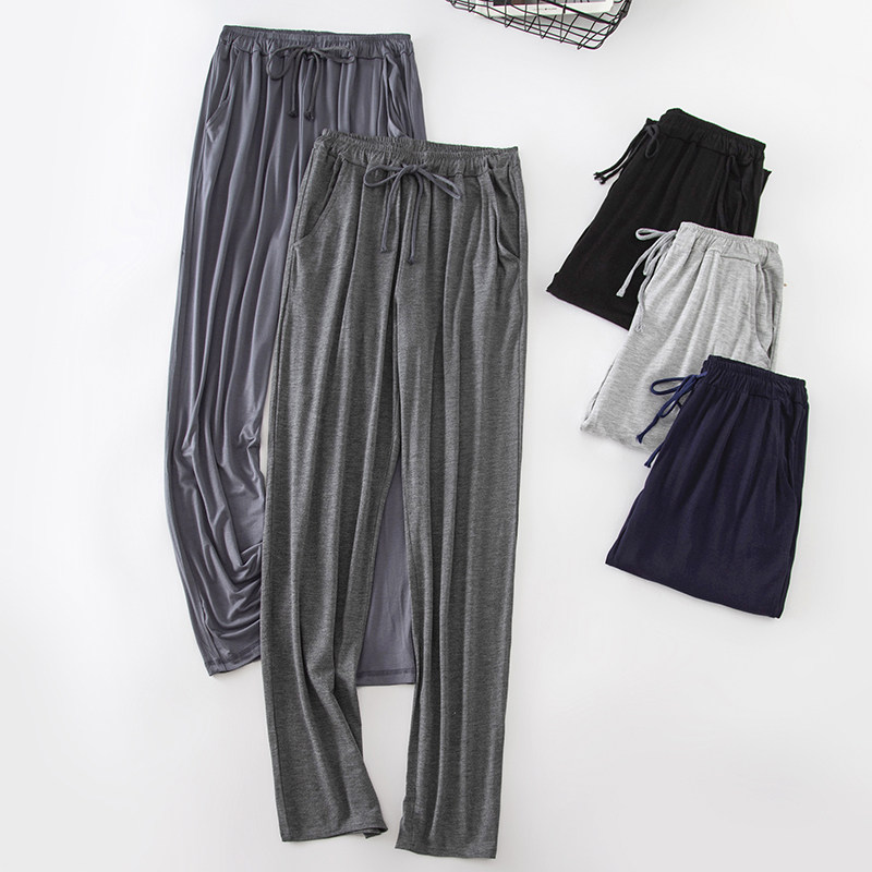 Zhen Yuan Mordale Sleeping Pants Men's Pants Spring Summer Thin Section Pure Cotton Casual Anti-mosquito Pants Big Size Easy to Relax Home Air Conditioning Pants