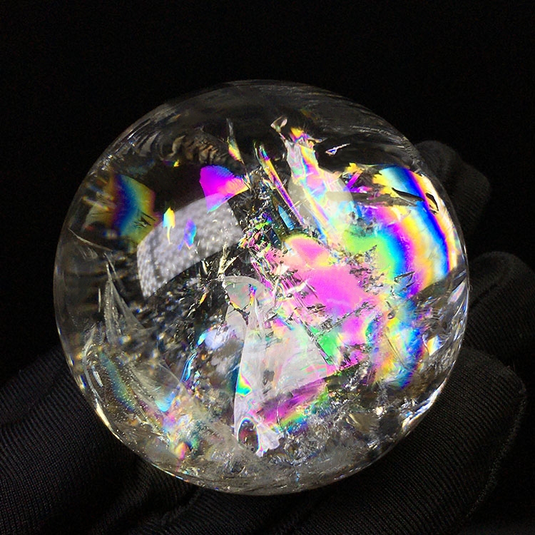 Natural White Crystal Ball, Rainbow Transparent Crystal, White Crystal Ball, Raw Stone Polished, Home Desktop Decoration Ornament