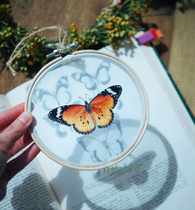 Natural hand made three-dimensional organza transparent embroidery butterfly material bag handmade diy new high-quality boutique