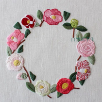 Natural style hand made country vintage flower embroidery material bag hand embroidered 3DDIY home decoration gift