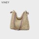 Viney Woven Bag 2026 New Travel Vacation Tote Bag Casual Large Capacity Single Shoulder Straw Bag Large Bag
