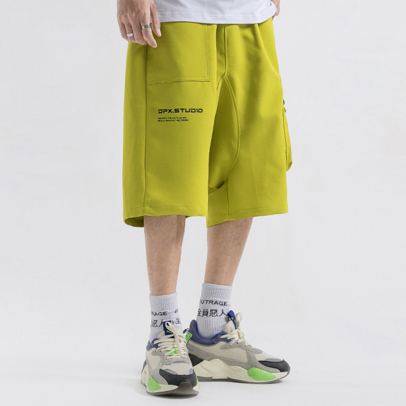 DPX Homemade Summer New Pure Color Hip Hop Street Dance Loose Down Pants Male Tide Card Sport Large Bag 50% Pants