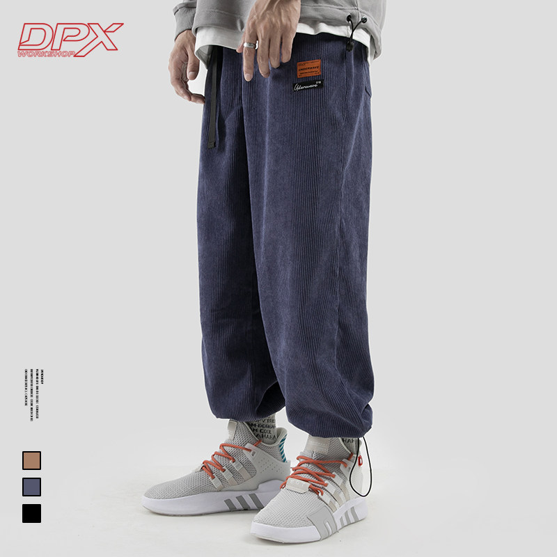 Light Core Suede Pants Men's Spring Autumn Season Tide Cards European And European Retro Casual Sports Bouquets Pants Country Tide Easy Pumping Long Pants
