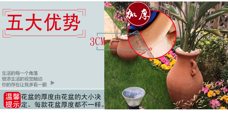 Vườn ngoài trời gốm đỏ chậu hoa kết hợp sàn bình đá gốm gốm gốm cảnh quan nhà máy gốm trực tiếp - Vase / Bồn hoa & Kệ lọ hoa bàn tay phật