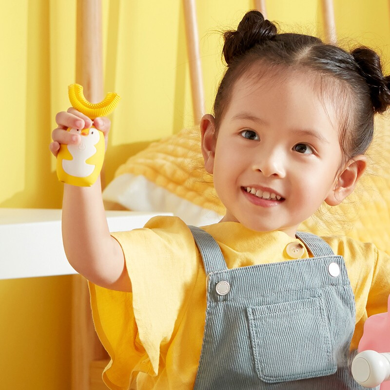 ASHMORE Automatic Baby Children's Electric U-type Toothbrush with Sound Wave Charging Toothbrush