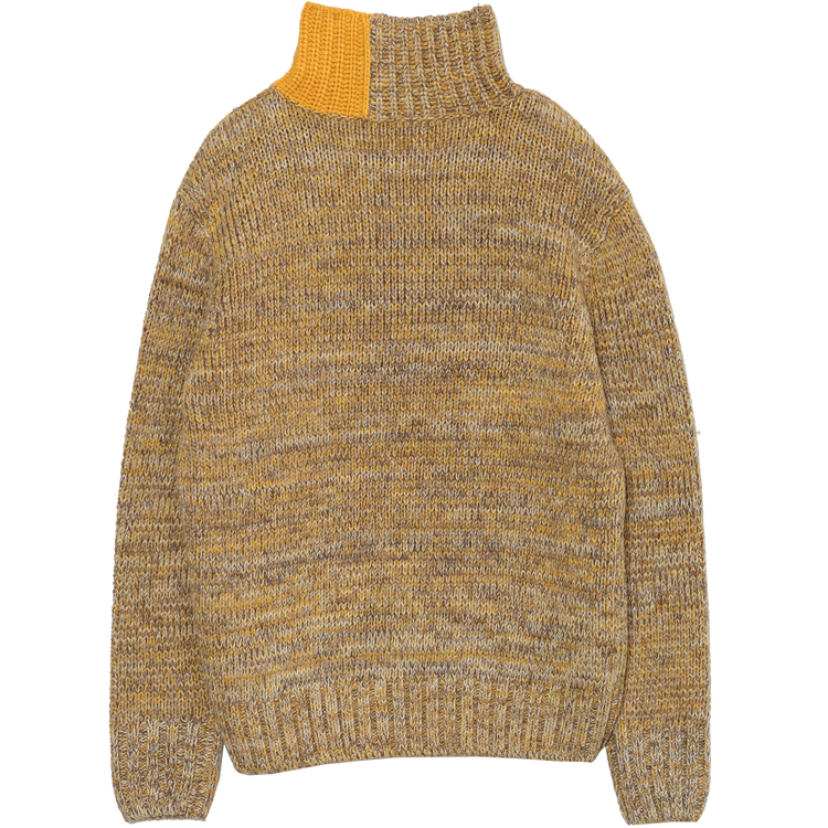 Ai Ge Etam màu thời trang nửa cổ cao khâu màu trong đoạn áo len nữ áo thun 801011704521 cardigan nữ