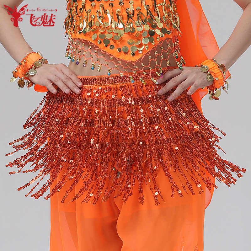 Flying Phantom belly dance Waist Chain Bright sheet Hip Towel Beginners Training New Sexy Oriental Dance Waist Accessories Belt