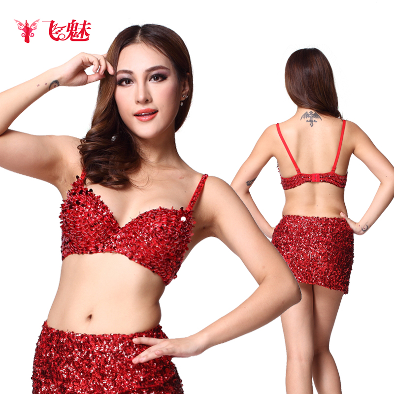 Sequin nightclub sexy bra bar female singer DS steel pipe performance suit lead dance performance