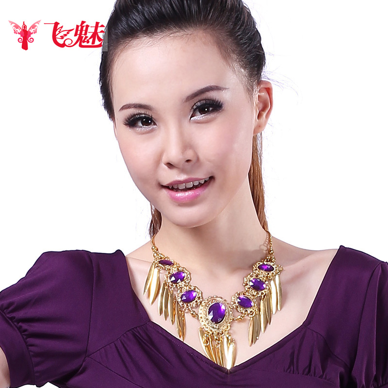 Flying Phantom Belly Leather Necklace Head Chain Seven Precious Stones necklace belly leather dance performance Costume Accessories 100 Lap Dance Accessories