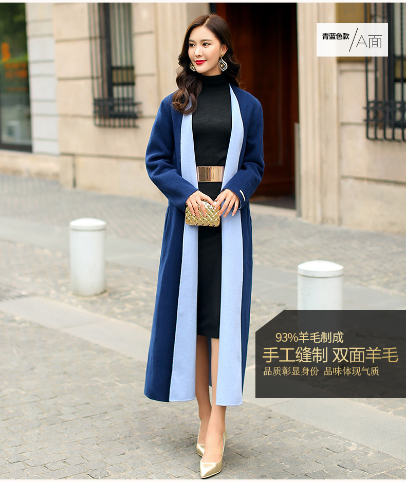 Áo ba lỗ mùa thu và mùa đông mới bằng len hai mặt làm bằng tay áo khoác gió hai bên cỡ lớn cho phụ nữ áo mỏng - Áo len lót đôi áo măng tô nữ