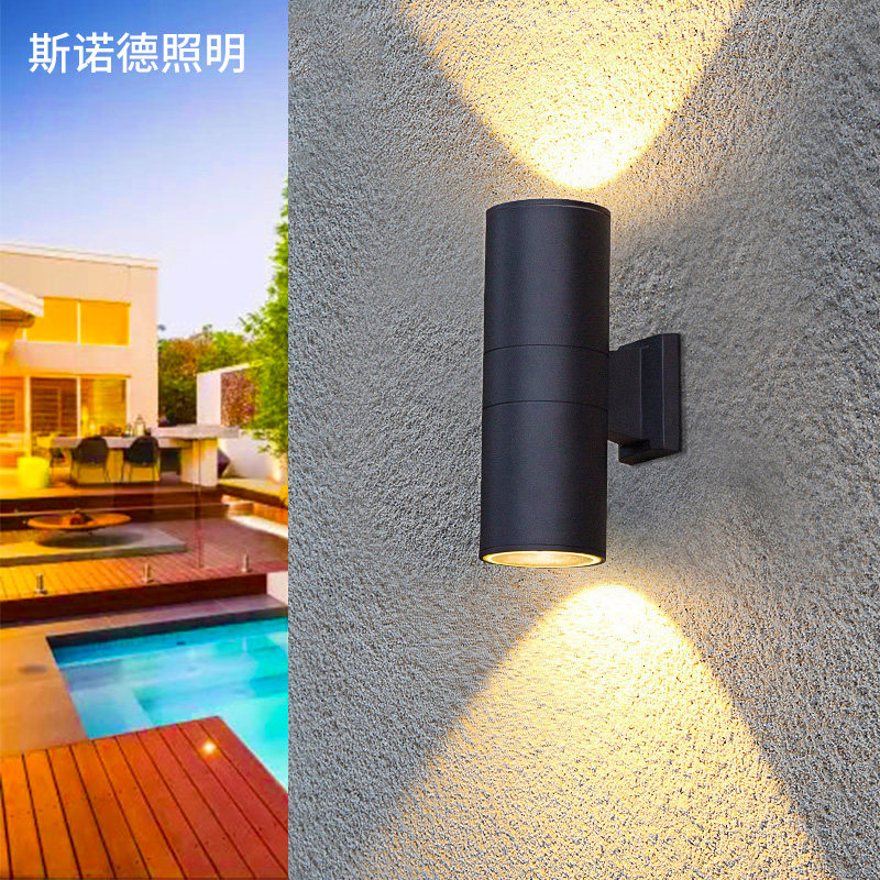 Outdoor wall lamp villa courtyard gate pillar lamp outdoor waterproof exterior wall lamp double-headed up and down new Chinese style