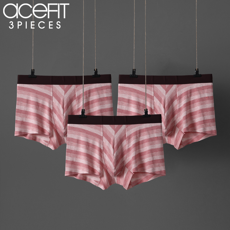 3-pack Acefit mens quần lót mens sọc thở Mordale undesamed bốn-góc quần quần short trẻ phẳng góc cạnh.