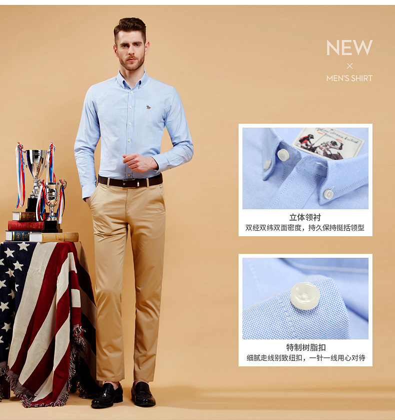 Paul mùa thu và mùa đông cotton ấm áo sơ mi nam dài tay cộng với nhung dày giản dị màu áo sơ mi nam trẻ trung áo dài tay