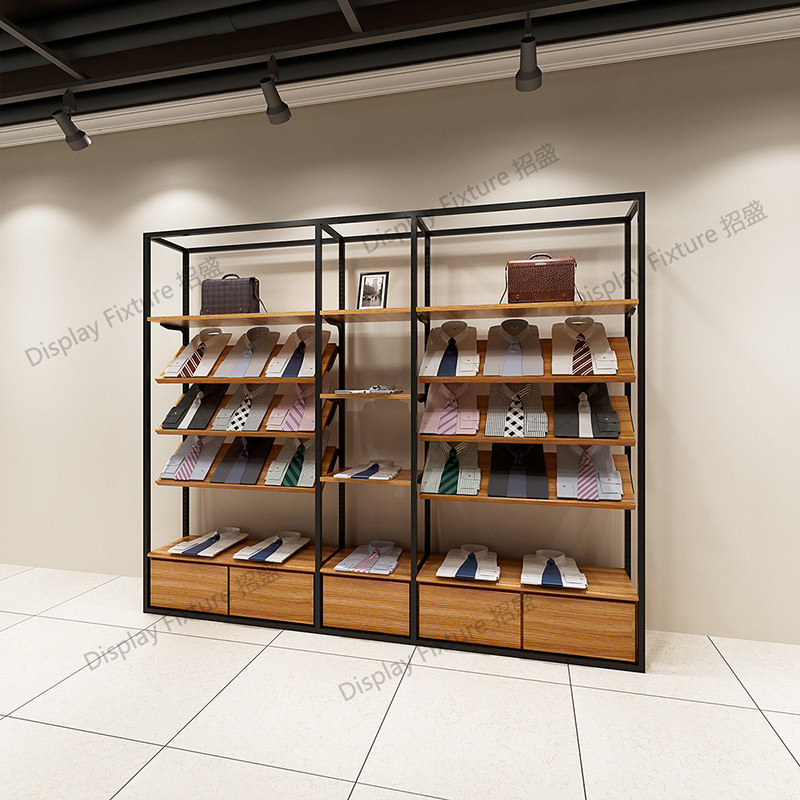 Men's shelves Women's wall floor-to-ceiling clothing store display racks High-grade display cabinets hangers Casual clothes racks
