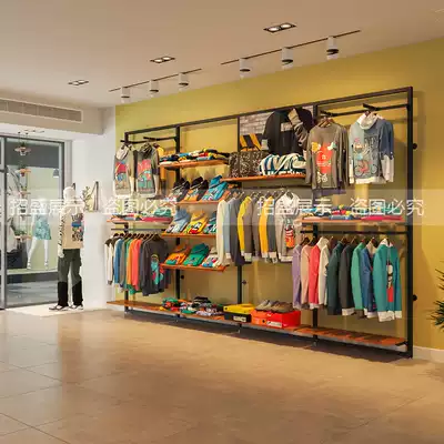 Men's clothing store display rack Women's clothing display rack Floor-to-ceiling display cabinet wall rack Clothing hanger Jeans