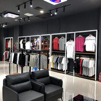 Champion mens clothing store shelves clothing store display racks floor-to-ceiling jerseys sports and sporting goods display racks with lights