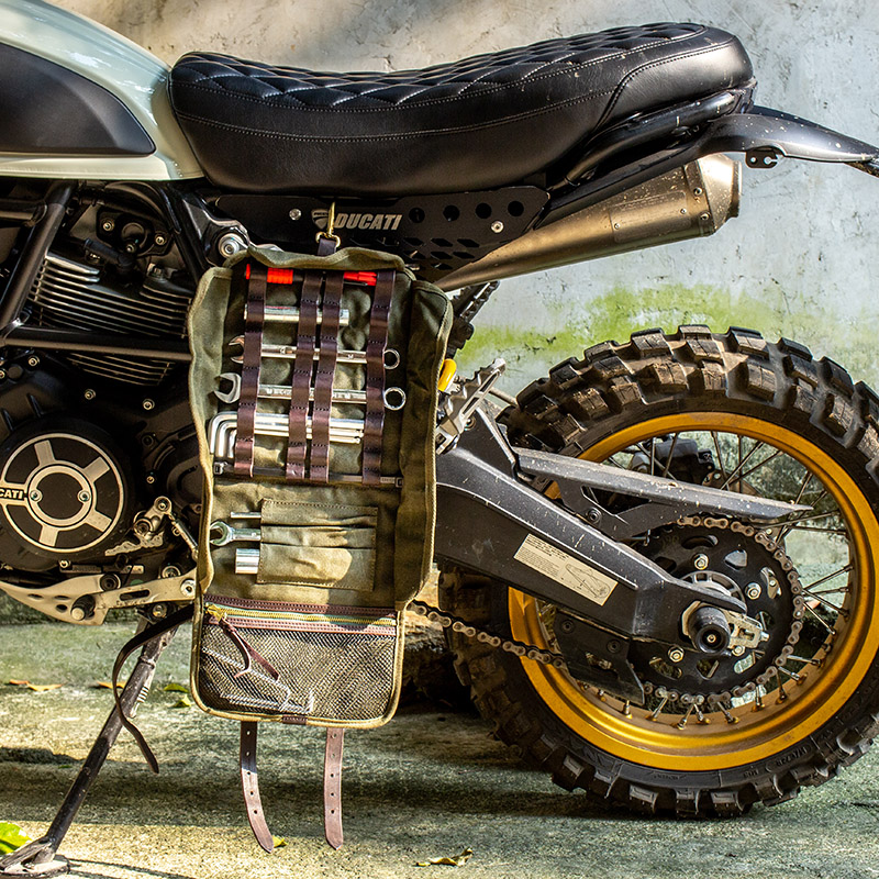 Fogy Retro ADV Motorcycle repair kit Universal motorcycle travel multi-purpose truck long-distance storage bag hanging bag