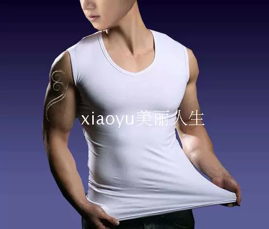 Áo thun không tay nam mùa hè Modal Cotton V-cổ Thời trang Slim Vai rộng Màu cơ thể rắn Vest áo khoác nam mùa hè