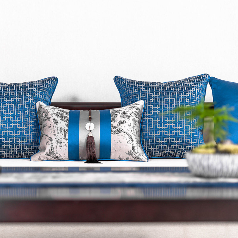 (Manyuan) New Chinese style pillow sofa pillow pillow bag model room bedside landscape scenery simple bay window cushion