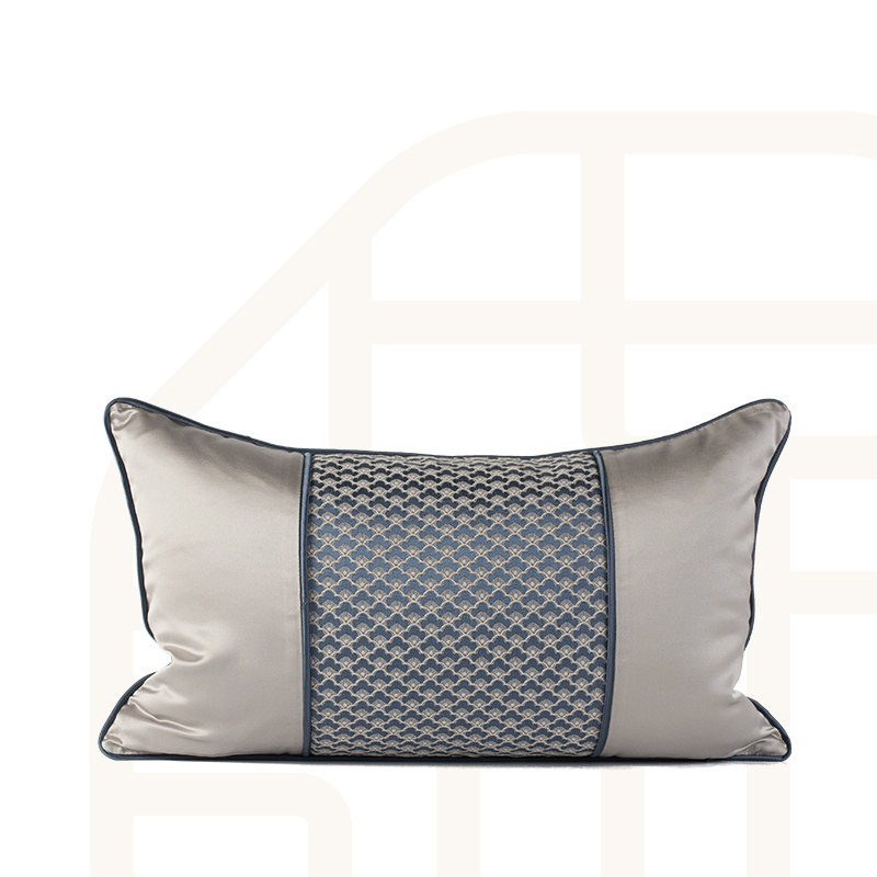 (Manyuan) New Chinese Pillow Model Room Bedside Jacquard Waist Pillow Large Backrest Living Room Sofa Cushion Waist Pillow