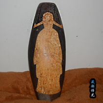 The White Pine stone double-sided God of wealth is auspicious and happy.