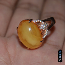 (Snow Buddha) Tibet old beeswax ring Pure beautiful gift exquisite gift