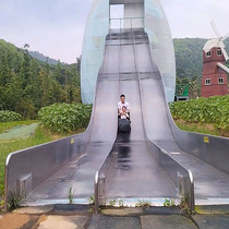 Naughty Castle parent-child devil slide protective pad children and adults stainless steel plastic fiberglass slide increasing bag
