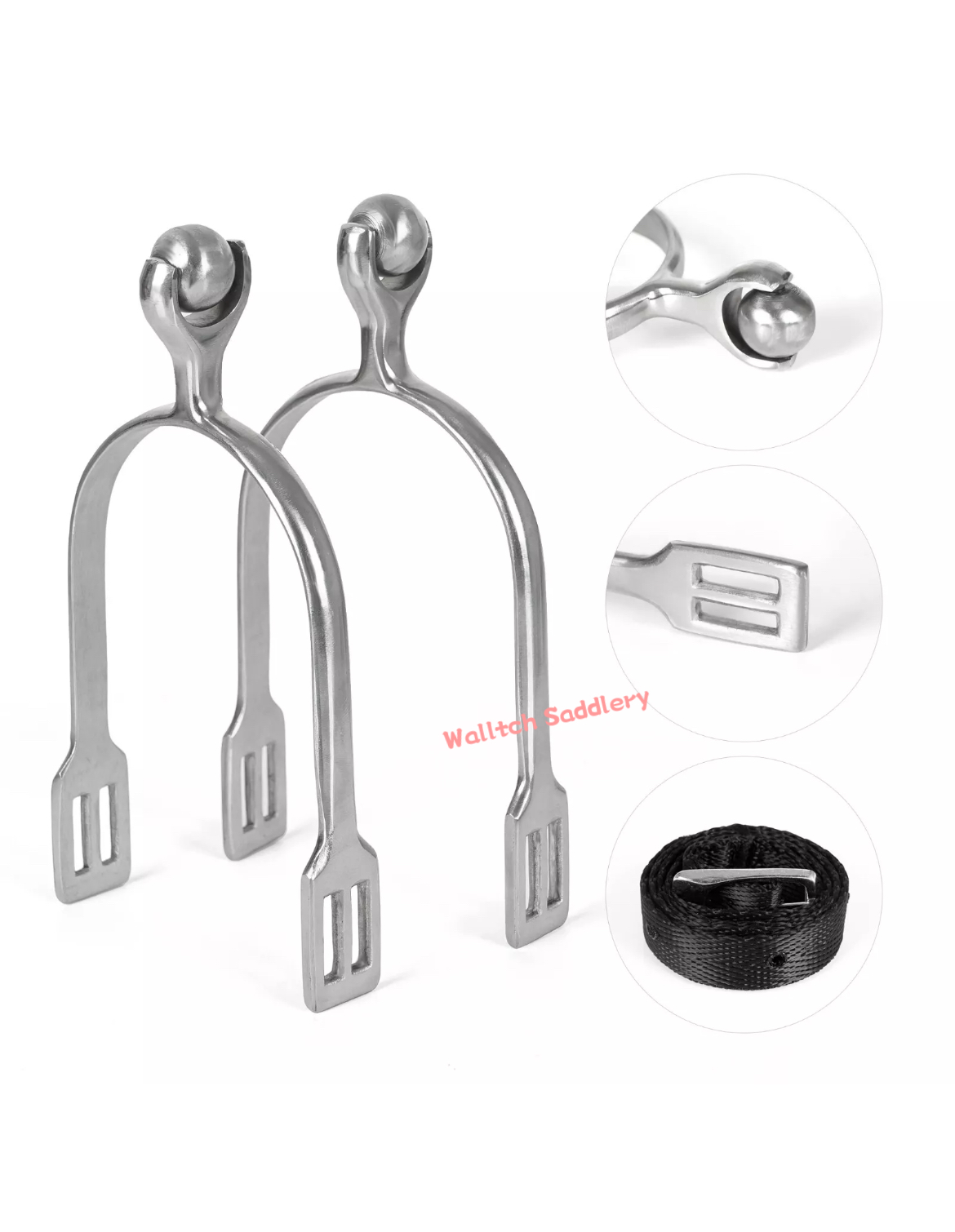 ステンレス製ローラーボール英語障害物拍車/馬に害のない乗馬用具ハーネス