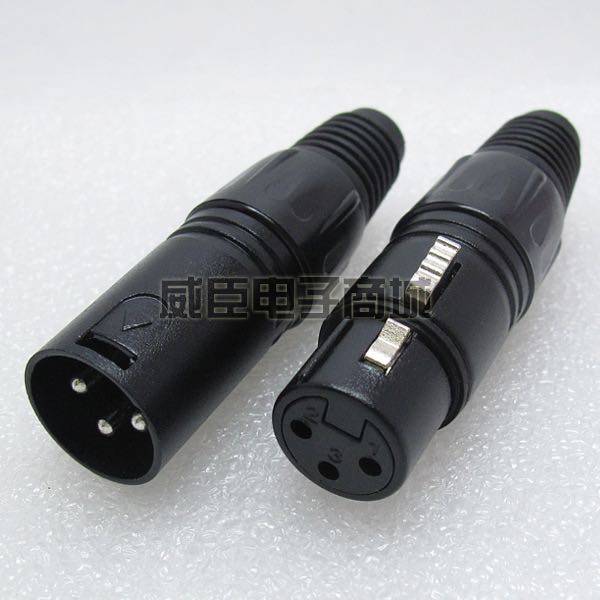 Canon mic microphone Three-pin three-core signal balance card tap male plug Signal head Canon head-Taobao