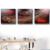Neon clothes feather clothes woodcut feather decoration painting living room triptych wooden drawing line depiction