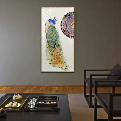 Xuanguan painting wood carving living room corridor New Chinese porch Peacock Phoenix decorative painting craft painting